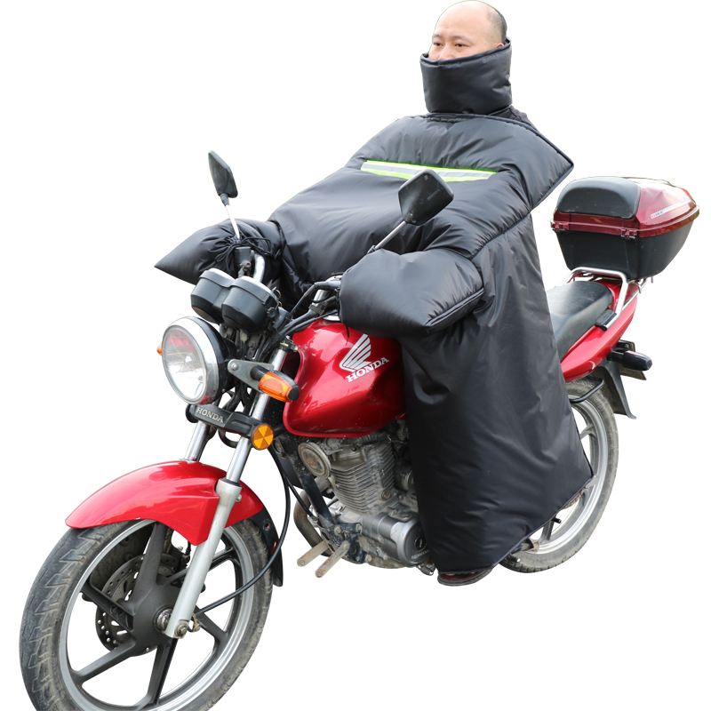 冬季125跨骑摩托车弯梁车挡风被男加绒加厚防水加大加宽护肩防风 - 图3