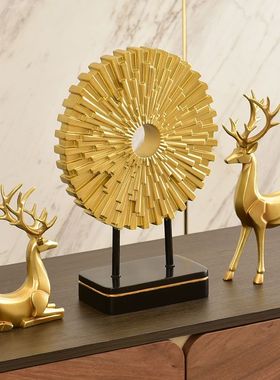 意式轻奢鹿摆件高档美式软装饰品