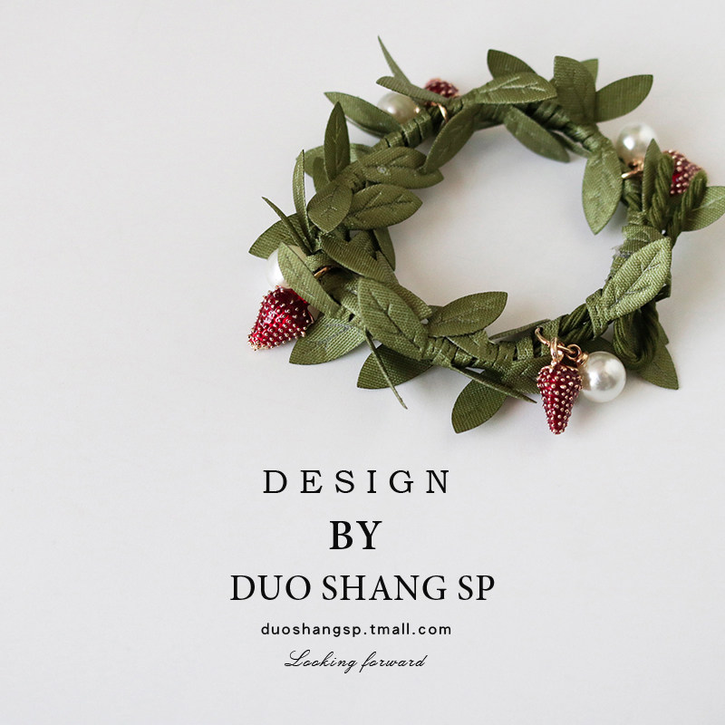 树藤森系手工头绳女草莓珍珠发圈气质韩国可爱高级感皮套马尾发绳,淘宝优惠券,粉丝福利购,淘宝优惠卷