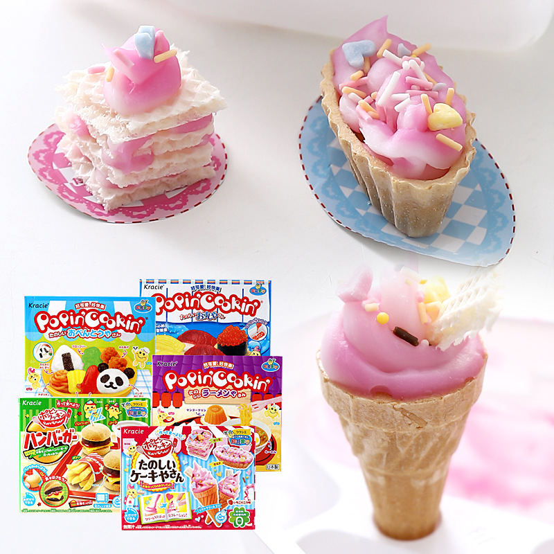 日本食玩嘉娜宝儿童diy寿司汉堡甜甜圈冰淇淋熊猫披萨拉面糖盒装