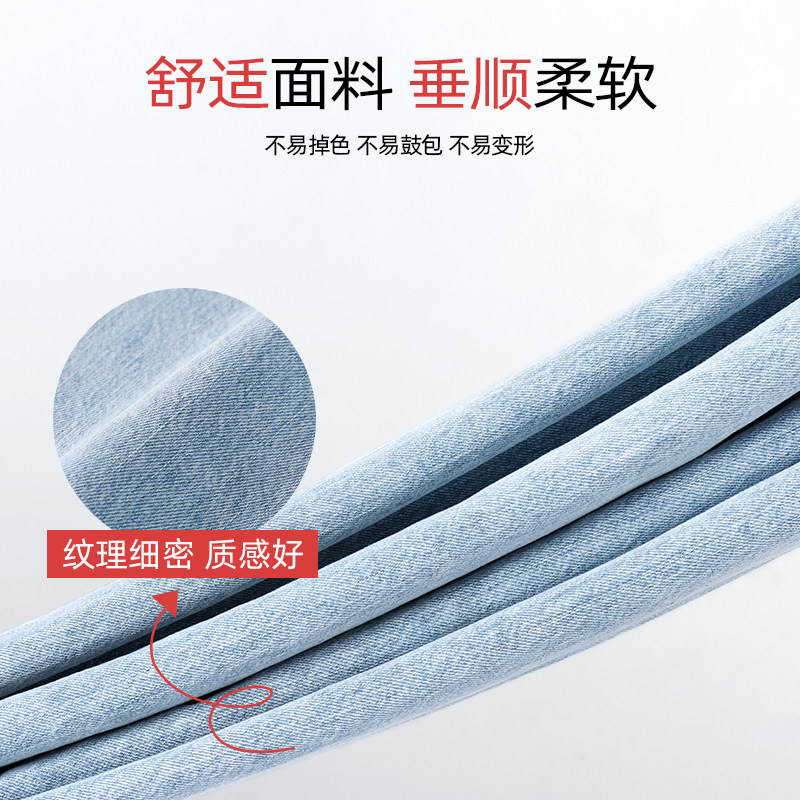 开叉阔腿裤女2020年新款高腰牛仔裤 娅系牛仔裤