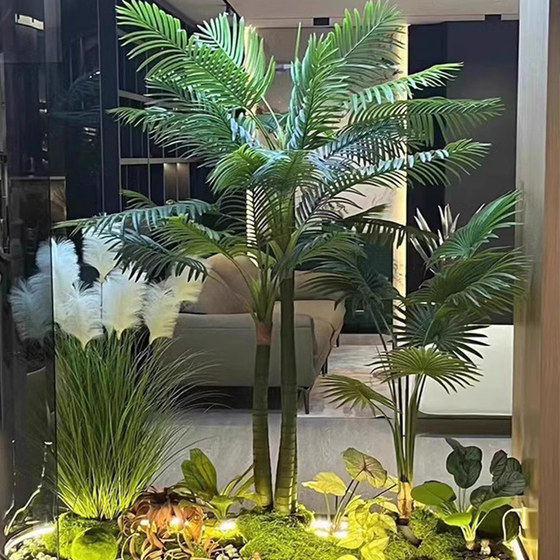 Simulated green plant landscaping combination indoor entrance