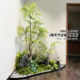 Simulated green plant landscaping indoor corner nandina