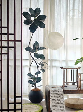 仿真绿植黑金刚橡皮树客厅室内