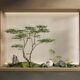 Simulated green plants, large maple trees and maples