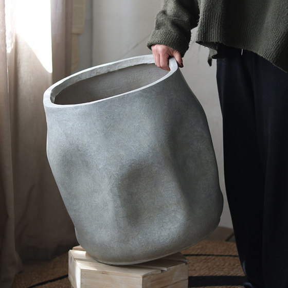 Light luxury geometric flowerpot magnesium oxide mud breathable flowerpot