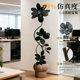 Office fake green plant decoration simulated black diamond