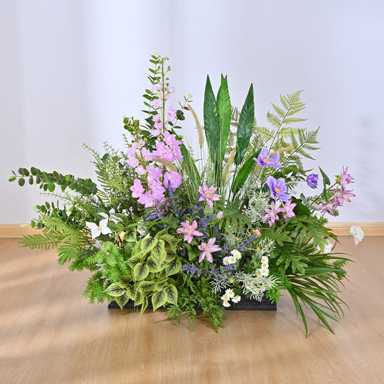 Artificial flowers, artificial flowers, living room green plants, floral arrangements, high-end bionic flowers, grass and plant arrangements, decorative ornaments