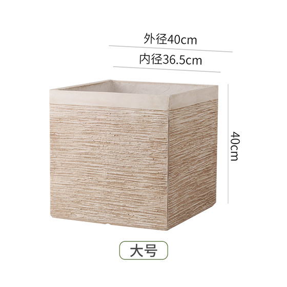Light luxury and high-end square magnesium clay flowerpot