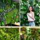 Simulated plant wall three-dimensional green artificial flowers