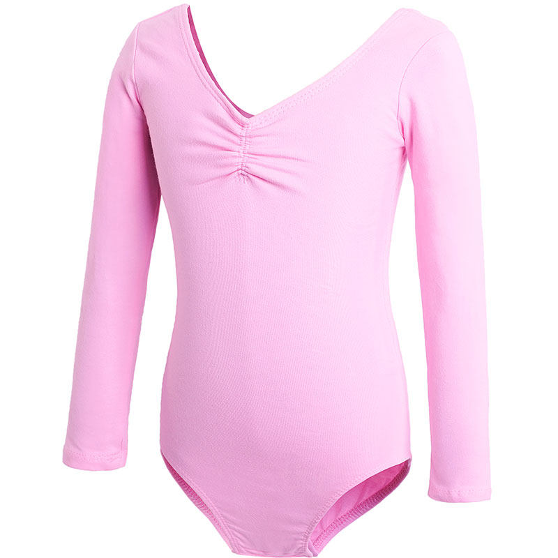 舞蹈服儿童女粉色长袖练功服女童芭蕾体操服幼儿跳舞上衣连体衣服,淘宝优惠券,粉丝福利购,淘宝优惠卷