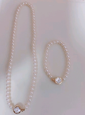 【天然珍珠】5.5-6mm淡水珍珠项链近圆高亮无暇珍珠气质锁骨链