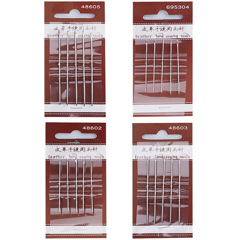 皮革圆头针 手工DIY自制皮革制作 手缝针缝皮针 手缝线5枚装48602,淘宝优惠券,粉丝福利购,淘宝优惠卷