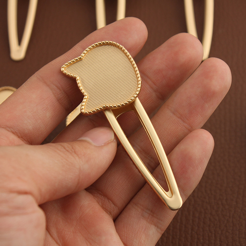 贴皮贴布发夹 哑光金 宋锦发夹80mm手工中古拆包 掐丝底胚做工好,淘宝优惠券,粉丝福利购,淘宝优惠卷