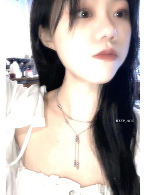 银色未来感手工制串珠项链百搭