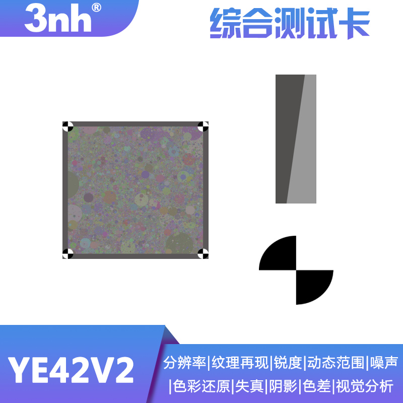 综合测试卡分辨率纹理锐度动态范围噪声色彩还原失真视觉分析char