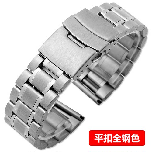 通用卡西欧表带钢带1374MTP1375/VD01剑鱼MDV106双保险扣实心钢带 - 图1