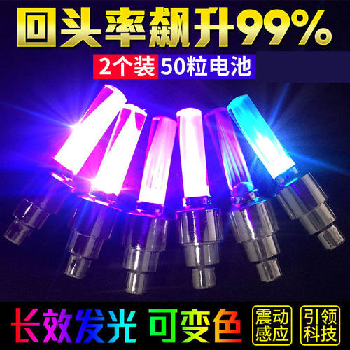 自行车气门灯小配饰配件气嘴山地车装备风火轮车轮夜骑轮胎闪光灯 - 图0