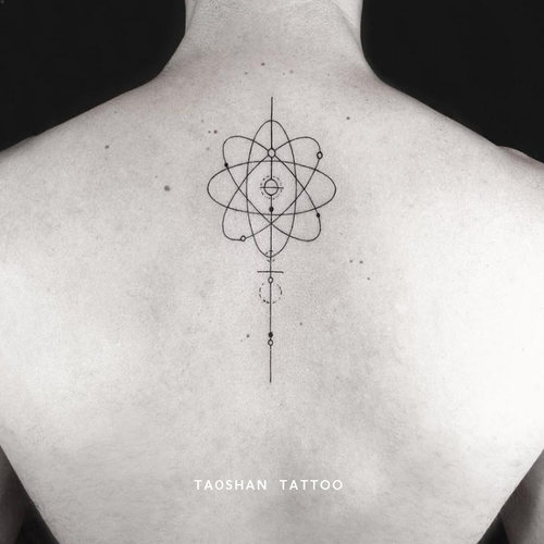 桃山TATTOO日月星辰ins简约暗黑锁骨黑白图案太阳月亮防水纹身贴 - 图2