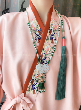 新中式玉佩珍珠璎珞项链女