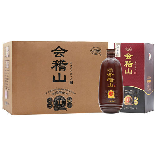 会稽山绍兴黄酒花雕酒十年陈酿典藏10年正宗老酒500ml*6瓶礼盒装 - 图0