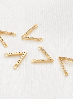 迷饰妮女铜包金保色双吊环吊坠