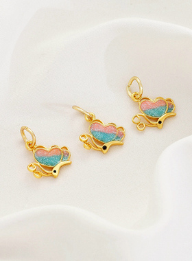 祢饰妮景泰蓝18K铜镀金动物吊坠