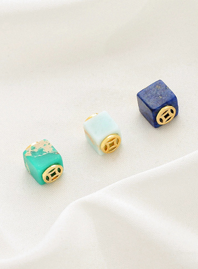 祢饰妮青金石细管方柱爱心隔珠