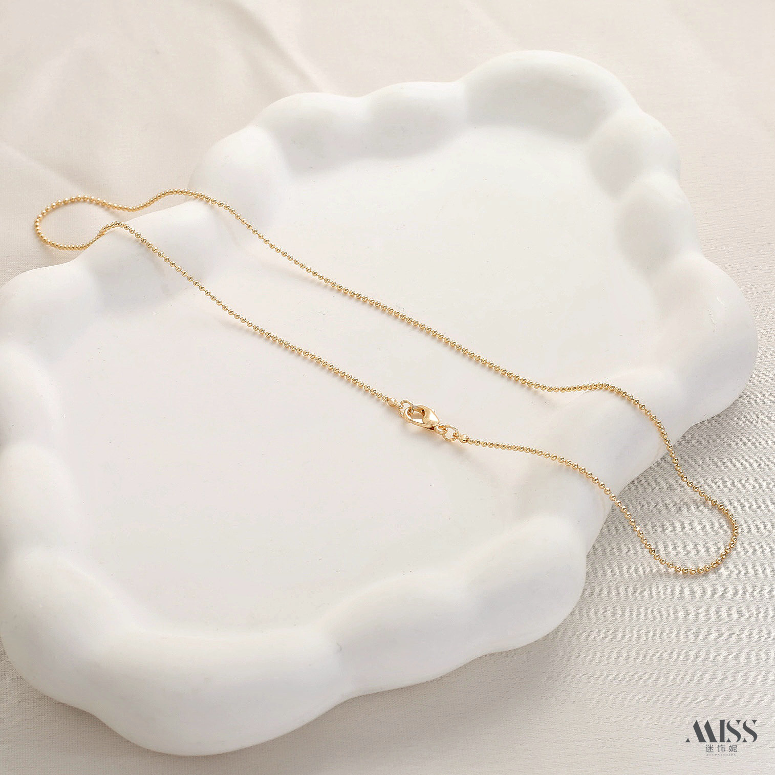 14K包真金高保色镀厚银项链女链子素链细裸链锁骨链无吊坠diy配饰,淘宝优惠券,粉丝福利购,淘宝优惠卷