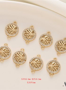 女金属镀金镶锆石保色吊坠包邮