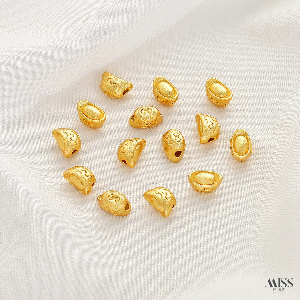 沙金强保色拉丝葫芦财字小元宝隔珠diy手工手链项链串珠饰品配件,淘宝优惠券,粉丝福利购,淘宝优惠卷