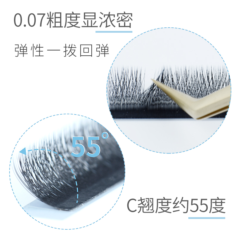 NAGARAKU三叶草嫁接睫毛0.05 0.07超软不散根单一混合开花3D仙朵 - 图1