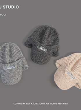 加厚保暖护耳字母刺绣棒球帽