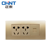 Zhengtai 118 Type Telephone Line Jack Jack 3 Three Double 5 Holes Five Holes Power Socket With Telephone Socket panel