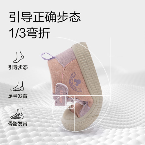 Disney迪士尼宝宝棉鞋2025冬季新款女童学步鞋加绒保暖幼童二棉鞋 - 图2
