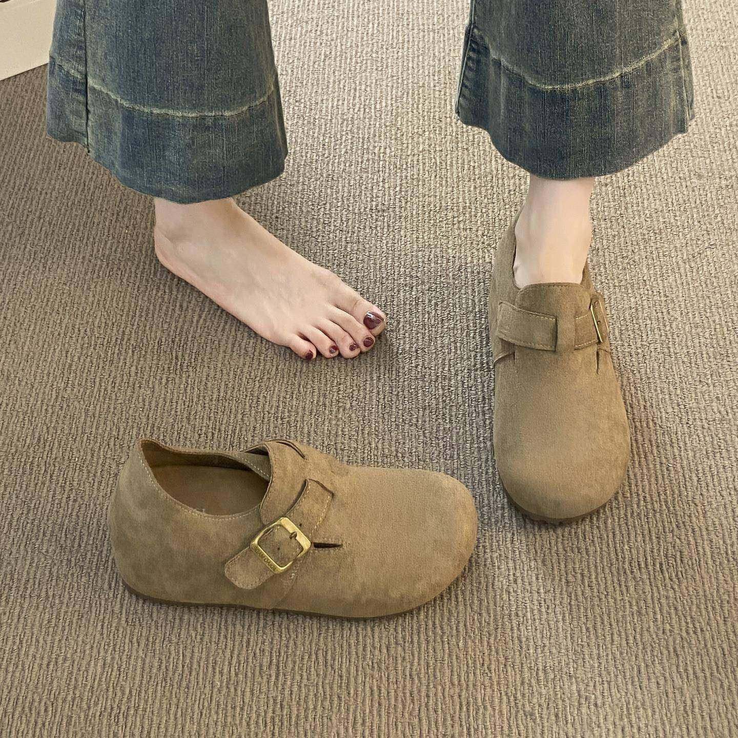 春季季勃肯鞋女一脚蹬女鞋2026年新款丑萌豆豆鞋单鞋博肯奶0116z,淘宝优惠券,粉丝福利购,淘宝优惠卷