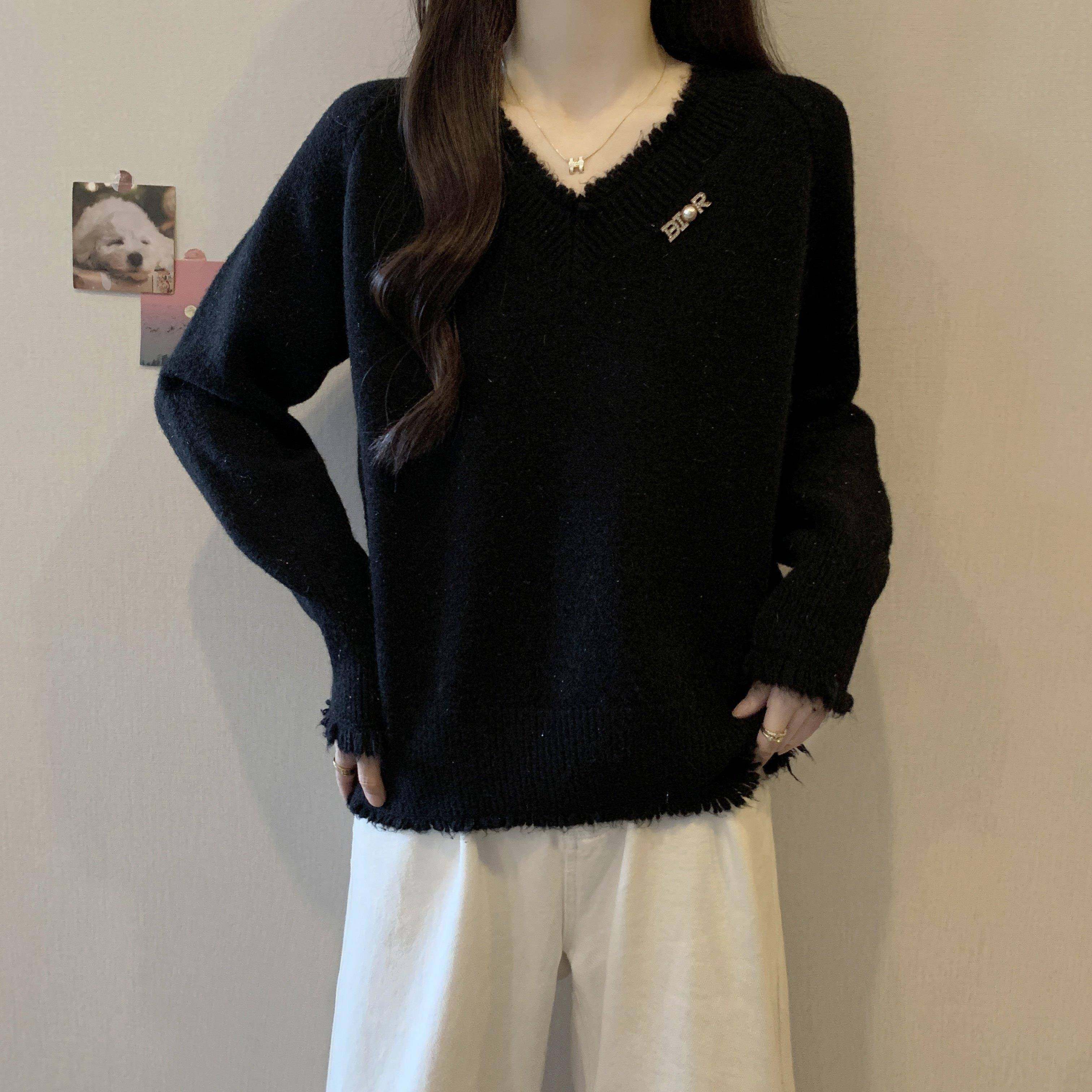 春秋大码女装胖mm毛衣V领针织衫流苏宽松显瘦遮肉长袖正肩0111r,淘宝优惠券,粉丝福利购,淘宝优惠卷