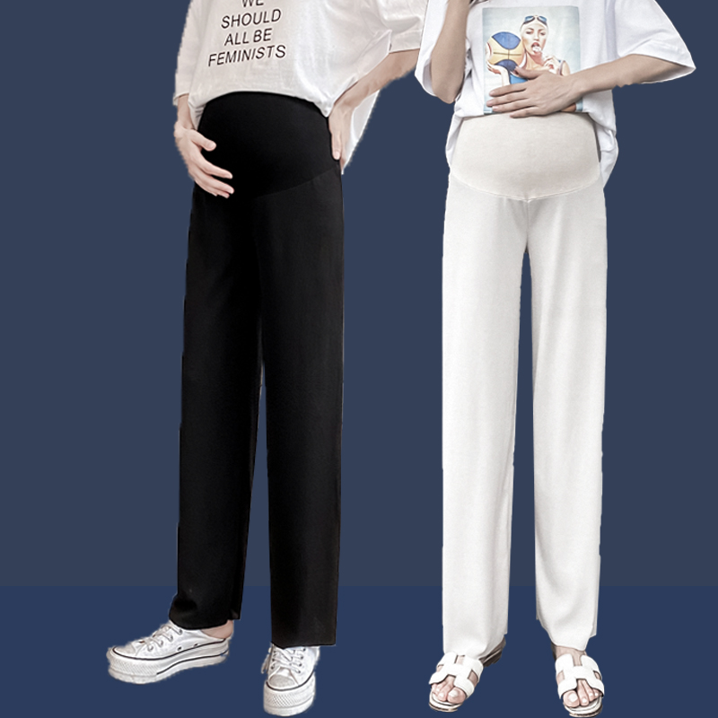夏季外穿阔腿裤冰丝春夏款孕妇裤子 珂娅奴孕妇打底裤