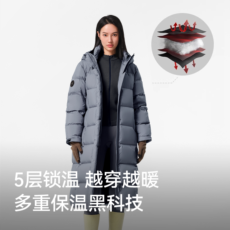 【极光MAX】伯希和户外羽绒服女冬新款700蓬鹅绒加长过膝男防寒服