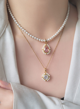 流光溢彩项链彩色吊坠