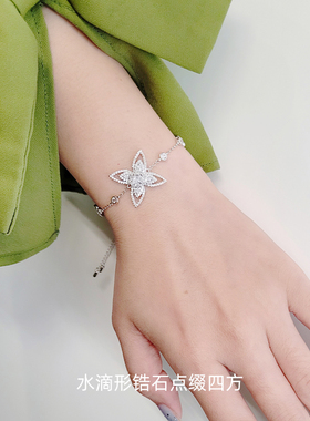 镂空蝴蝶结手链双抽拉扣可调节