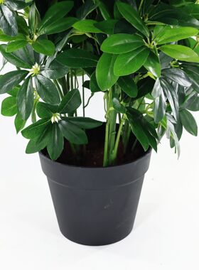 七星叶仿真植物客厅落地盆栽假发财树鸭掌木厂家工程七叶子假吊钟