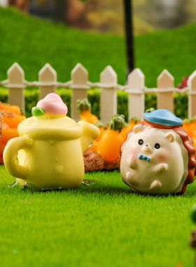 微景观卡通可爱小刺猬动物手办苔藓造景装饰品配件桌面迷你小摆件