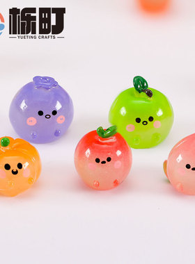 微景观树脂仿真夜光水果荔枝草莓可爱创意工艺品食玩小摆件