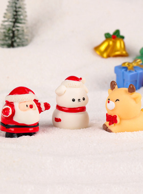 新款圣诞老人可爱雪人微景观diy盆景装饰雪景摆件海狮圣诞节摆件