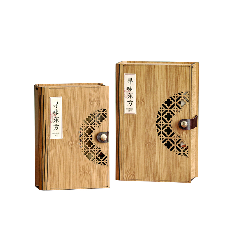 新款高档绿茶龙井茶茶叶包装盒红茶泡袋通用高档仿竹空礼盒定制 - 图3