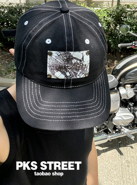 PKS街头滑板小众手工定制棒球帽