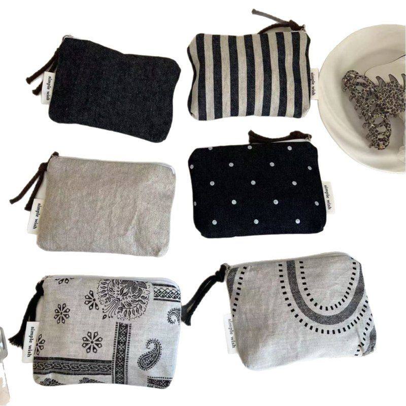 【素希布包】复古小众牛仔帆布零钱包迷你拉链小布袋口红耳机收纳,淘宝优惠券,粉丝福利购,淘宝优惠卷