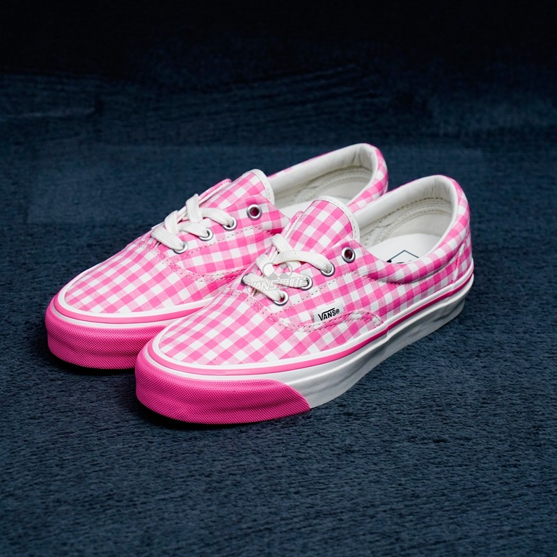 CDG Girl DSM x Vans联名款时尚粉白格纹棋盘格休闲帆布鞋潮牌 - 图0