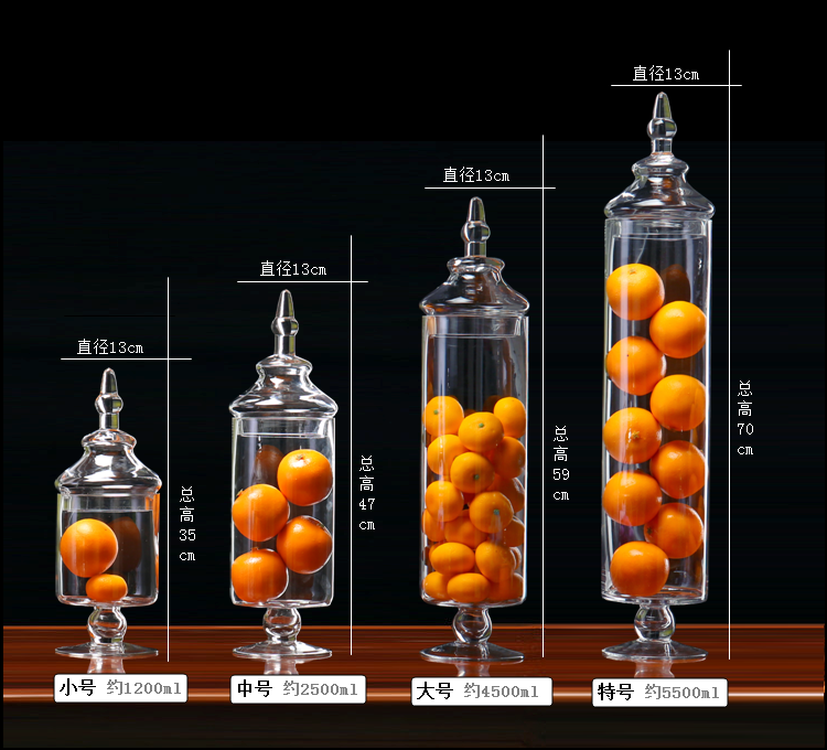 婚庆糖罐装饰罐欧式白料玻璃摆件糖果罐玻璃缸储物罐甜品台摆件 - 图0
